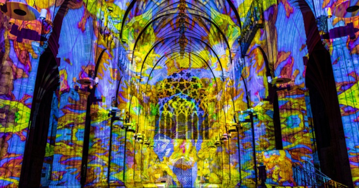 Dazzling light show Luxmuralis comes to Gloucester Cathedral